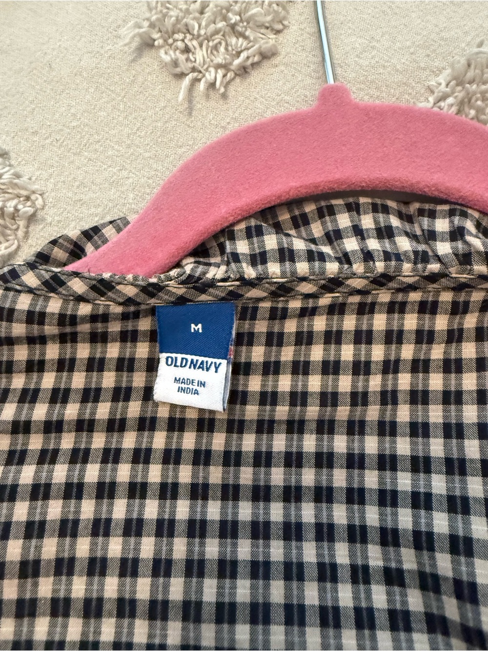 Old Navy Black and Cream Plaid Kids Casual Dress